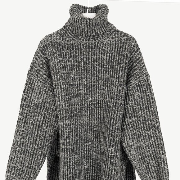 Acne Studios Grey Wool Ribbed Turtleneck Sweater - Picture 2 of 11